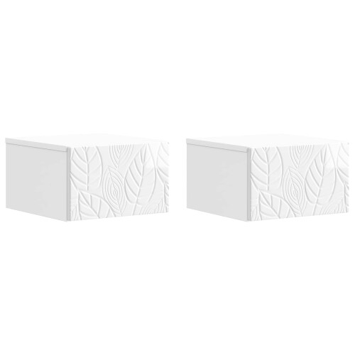 VidaXL vidaXL Wall-Mounted Side Table 2 pcs High Gloss White