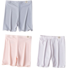 Girls Blended Fabric Shorts with Bowknot Lace Trim 3-Pack