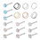 Hoop Nose Ring CZ Stud 18 pcs 20g 1