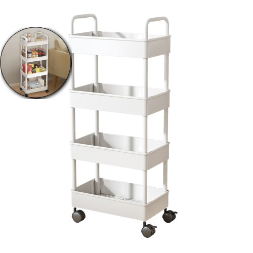 Plastic Kitchen Storage Cart 4-Layer Mobile