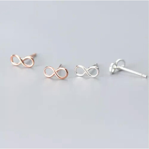 Sterling Silver Stud Earrings Rose Gold 1 Pair 2