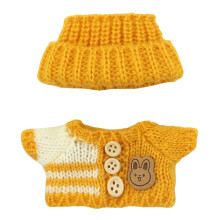 Soft Plush Doll Winter Outfit Set with Knit Hat and Sweater