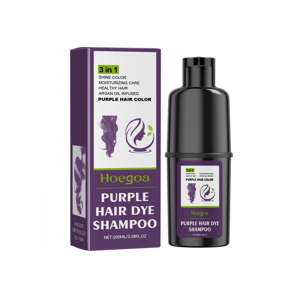 (Purple 100ml) Hoegoa Hair Shampoo Herbal Essence Moisturizing, Smoothing, Mild and Easy to Color Hair Shampoo