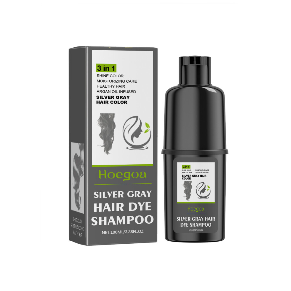 (Silver gray 100ml) Hoegoa Hair Shampoo Herbal Essence Moisturizing, Smoothing, Mild and Easy to Color Hair Shampoo