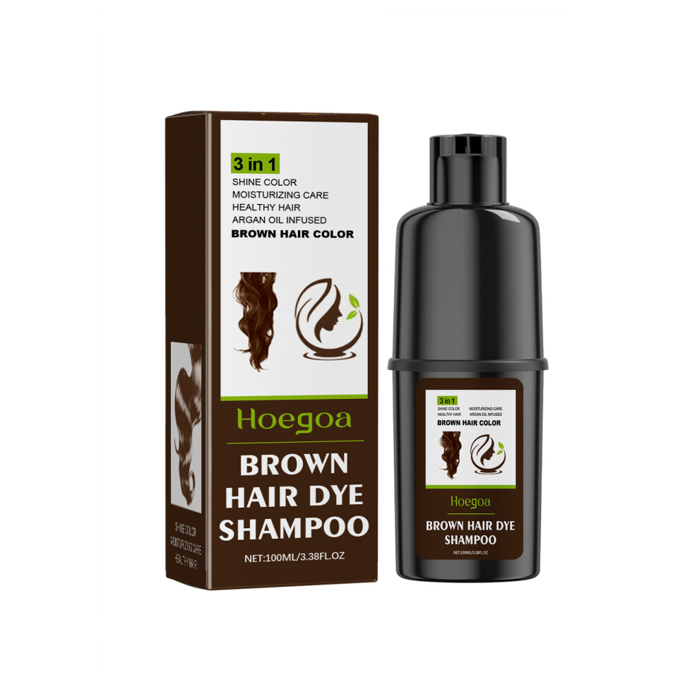 (Brown 100ml) Hoegoa Hair Shampoo Herbal Essence Moisturizing, Smoothing, Mild and Easy to Color Hair Shampoo
