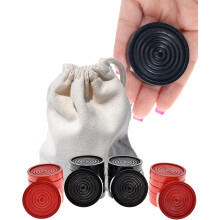 WE Games Wooden Checkers Pieces with Drawstring Storage Bag - 24 Checker Pieces Only - Red & Black, 2-inch Diameter