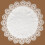 White Round Tablecloth 24 Inch Lace Trim Jacquard 6