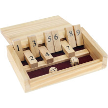 WE Games Mini Shut The Box Game Wooden - 5.5 inches, 9 Number Flip Tiles, Travel Size, Travel Games, Birthday Gifts, Math Games
