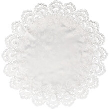 White Round Doily Tablecloth Lace Trim 24 Inch