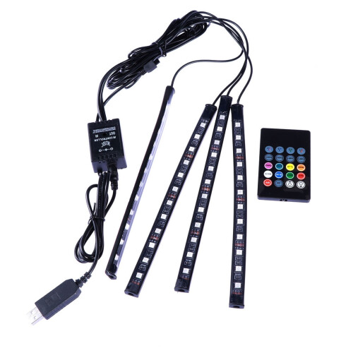 Neon LED Strip Lamp for Car Interior 12 pcs Wireless 1