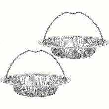 2-Piece Kitchen Sink Drain Strainer, Stainless Steel Mesh Anti-Clog, Fits Standard Sink Openings for Kitchen and Bathroom Use