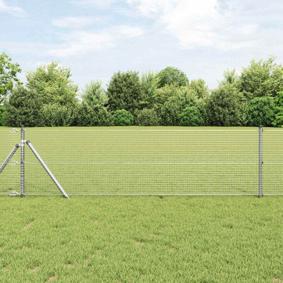 Vidaxl Welded Wire Fence Silver