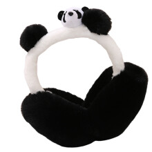 Cartoon Panda Ear Muffs for Women Girls Adjustable Foldable