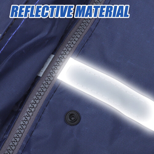 Motorcycle Rain Suit Navy Double Layer Reflective 2