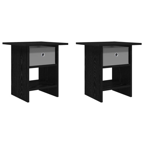 VidaXL vidaXL Bedside Table 2 pcs Black Oak 41 x 40 x 45 cm Engineered Wood 1