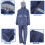 Motorcycle Rain Suit Navy Double Layer Reflective 6