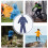Motorcycle Rain Suit Navy Double Layer Reflective 7