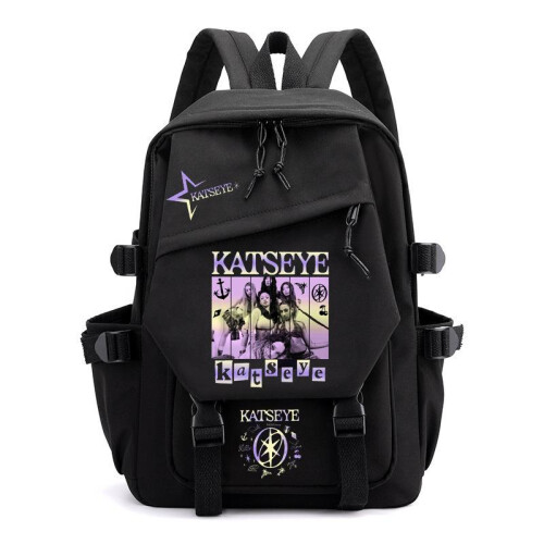 (No. 5, Backpack) Katseye Music Print Backpack Canvas Lightweight School Bag for Students 1219