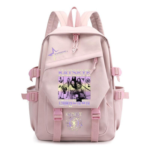 (No. 4, Backpack) Katseye Music Print Backpack Canvas Lightweight School Bag for Students 1219 2