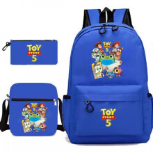 (Royal blue, Three piece set) Toy Story 5 Backpack Lunch Bag Pencil Case Set for Kids School Students