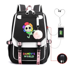 (Purple, Backpack) 2026 New Roblox Sunflower Relief Backpack USB Charging Student Travel Bag Trendy Unisex School Bag