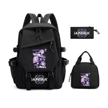 (Blue 1, Three piece set) KPOP Anime Cartoon Casual Backpack School Trendy Student Bookbag 3-Piece Set Lightweight Large Capacity