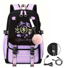 (4, Backpack) Katseye Kpop Girl Group Print Large Capacity Backpack Student School Bag Gift for Girls Fans