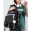 (Black white, Three piece set) Katseye Backpack with USB Charging Lunch Bag Pencil Case 3-Piece Set for Students 4