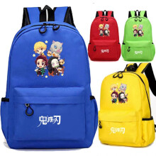 (Rose red, Backpack) Demon Slayer Anime Backpack, High Capacity School Bag for Kids Teens, Cartoon Multicolor