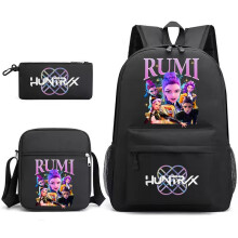 (2, 三件套) New KPOP Korean Girl Group Anime Backpack 3-Piece Set Lightweight Kids School Bag Travel Backpack Unisex Cute Trendy