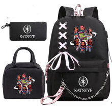 (4号, 43*29*14) Katseye K-Pop Girl Group Middle High School Student Backpack Pencil Case Set 3-in-1 1216 Lightweight Ergonomic Large Capacity