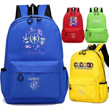 (橙色图案4, 双肩包) Katseye Music Backpack School Bag for Students Kids Cartoon Cute Lightweight Durable