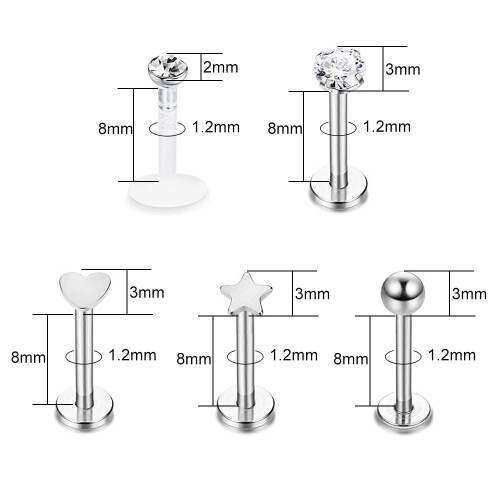 Crystal Lip Medusa Piercing Ball Set 20 Pcs 2