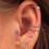 Crystal Stud Earrings Stainless Steel 4 Pairs 4