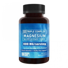 (60 capsules) Triple Magnesium Complex Capsule: Glycinate, Citrate, Malate High Absorption Magnesium Supplement for Adults 120 Count
