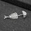 925 Sterling Silver Fish Bone Belly Bar 8mm 1