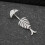 925 Sterling Silver Fish Bone Belly Bar 8mm 2