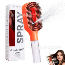 (Orange) StyraHair Spray Moisturizing Hairbrush Anti-Frizz Mist Comb with Trigger Handle, Portable for Home & Travel