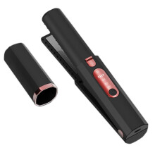 (black) LCD Negative Ion Hair Straightener, Cordless Rechargeable, Flat Iron & Curling Iron 2-in-1, Portable Hair Styling Tool