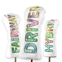 (white) Golf Club Head Covers Full Set Waterproof Embroidered Cap Covers for Woods, Driver Protection