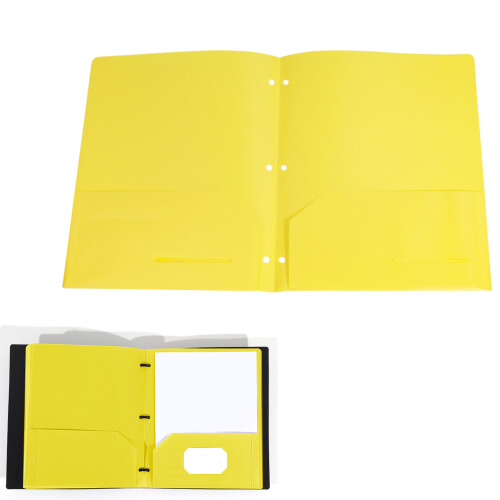 Plastic File Folders with Pockets 2-Pocket Letter Size 1