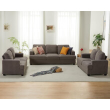 VANACC Modern Sofa Set Grey Bouclé 3-Piece