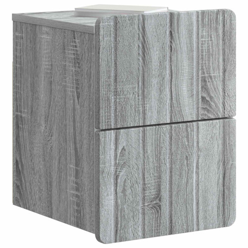 VidaXL vidaXL Wall-Mounted Bedside Cabinet 2 pcs Grey Sonoma Engineered Wood 1