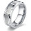Men's Silver Wedding Band Brick Pattern Brushed Comfort Fit 5