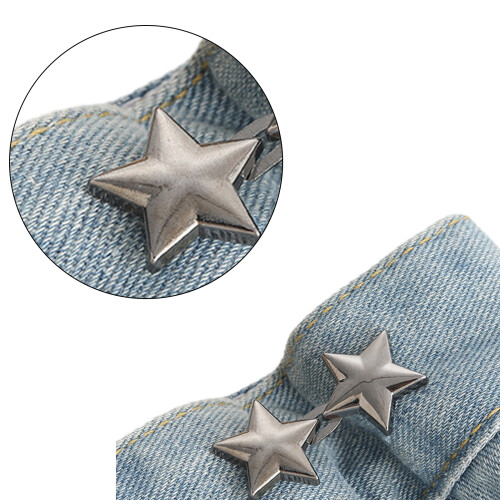 Instant Button Pant Pin Jean Button Pin Star Shape-Gun black