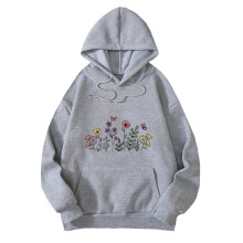 Women's Oversized Flower Print Hoodie Loose Fit