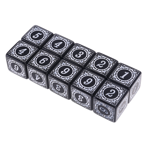 10 Stück 6-seitige Acrylwürfel mit quadratischem Rand,