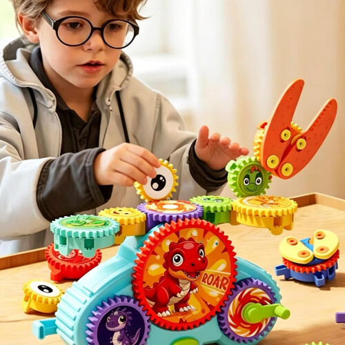deAO Toys Gear Building Block Stacking Set for Kids 1