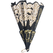 Black Spanish Style Dance Party Wedding Lace Silk Folding Hand
