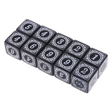 10 stuks acryl 6-zijdige vierkante dobbelstenen rollenspel